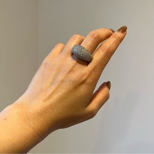 NEW Diamonique Sterling Silver Cocktail Statement Ring